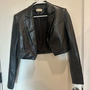 NICHOLAS Aliza Cropped Leather Blazer